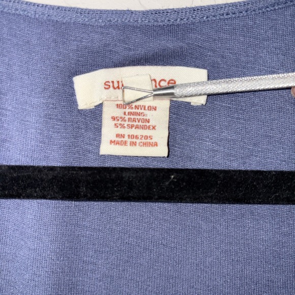 Sundance True Essence Blue Lace Floral Lined Sleeveless Embroidered Dress Sz 6 - Picture 3 of 7